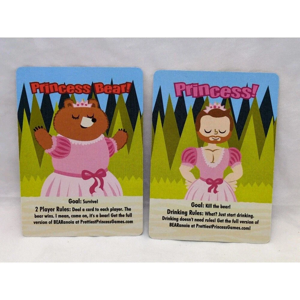 (2) Bearanoia Princess Board Game Promo Cards